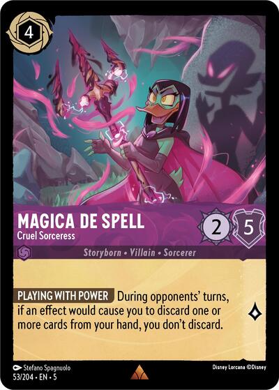 Magica De Spell - Cruel Sorceress (5) #53/204 Rare (Near Mint) Shimmering Skies Disney Lorcana: 2024