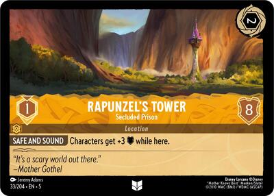 Rapunzel's Tower - Secluded Prison (5) #33/204 Uncommon (Near Mint) Shimmering Skies Disney Lorcana: 2024