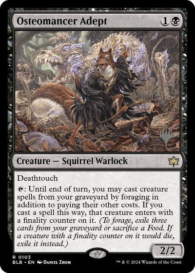 Osteomancer Adept (PPBLB) #103p Rare (Near Mint) Promo Pack: Bloomburrow Magic: The Gathering: 2024