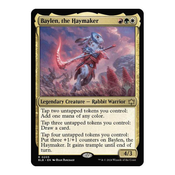 Baylen the Haymaker (PPBLB) #205 Rare (Lightly Played) Promo Pack: Bloomburrow Magic: The Gathering: 2024