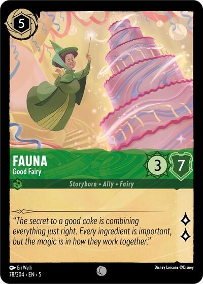 Fauna - Good Fairy (5) #78/204 Common (Near Mint) Shimmering Skies Disney Lorcana: 2024