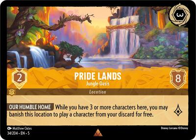 Pride Lands Jungle Oasis (5) #34/204 Rare (Near Mint) Shimmering Skies Lorcana TCG: 2024