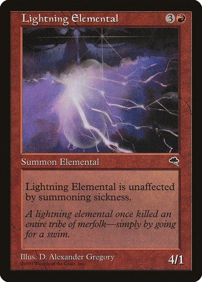 Lightning Elemental (TMP) #186 Common (Lightly Played) Tempest Magic: The Gathering: 1997