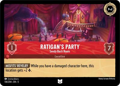 Ratigan's Party - Seedy Back Room (5) #136/204 Uncommon (Near Mint) Shimmering Skies Disney Lorcana: 2024
