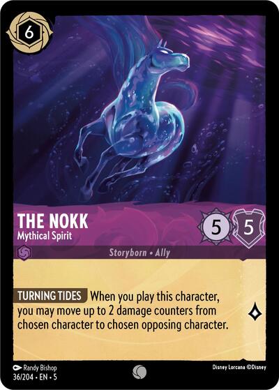 The Nokk - Mythical Spirit (5) #36/204 Common (Near Mint) Shimmering Skies Disney Lorcana: 2024