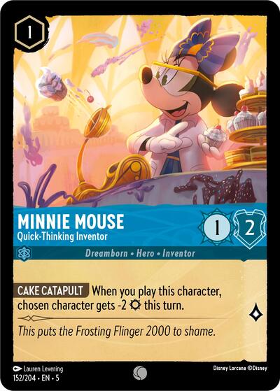 Minnie Mouse - Quick-Thinking Inventor (5) #152/204 Common (Near Mint) Shimmering Skies Disney Lorcana: 2024