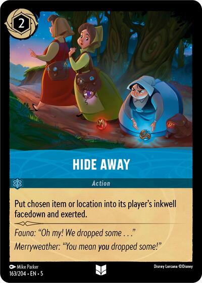 Hide Away (5) #163/204 Uncommon (Near Mint) Shimmering Skies Disney Lorcana: 2024