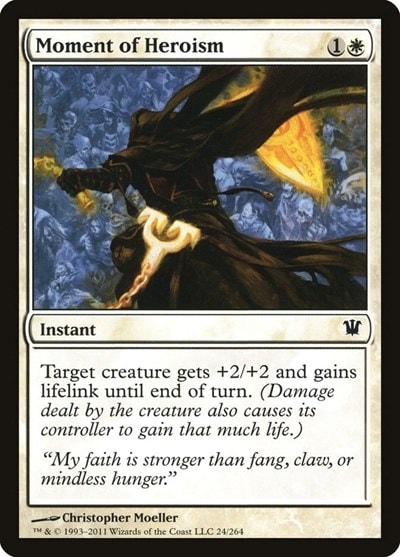 Moment of Heroism (ISD) #24 Common (Moderately Played) Innistrad Magic: The Gathering: 2011