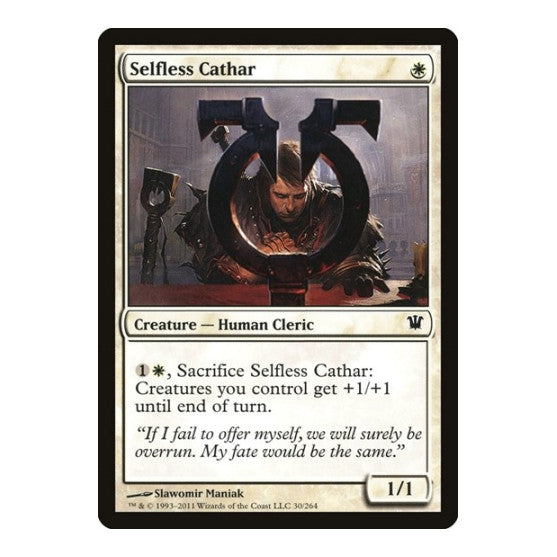 Selfless Cathar (ISD) #30 Common (Lightly Played) Innistrad Magic: The Gathering: 2011
