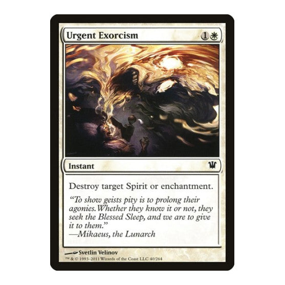 Urgent Exorcism (ISD) #40 Common (Lightly Played) Innistrad Magic: The Gathering: 2011