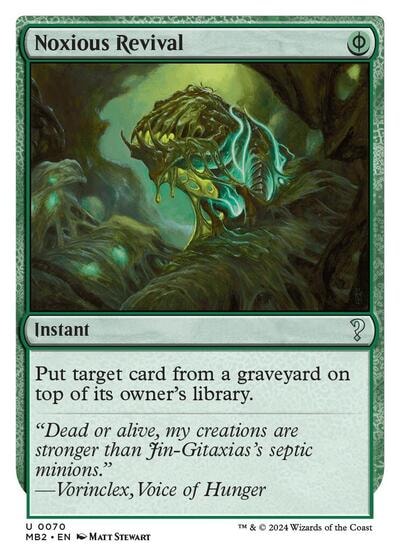 Noxious Revival White Border (MB2) #70 Uncommon (Near Mint) Mystery Booster 2 Magic: The Gathering: 2024