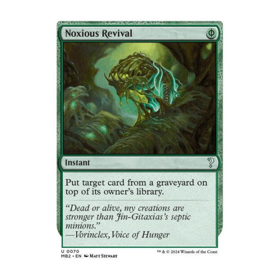 Noxious Revival White Border (MB2) #70 Uncommon (Near Mint) Mystery Booster 2 Magic: The Gathering: 2024