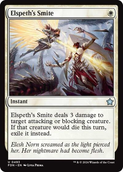 Elspeths Smite (FDN) #493 Uncommon (Lightly Played) Foundations Magic: The Gathering: 2024