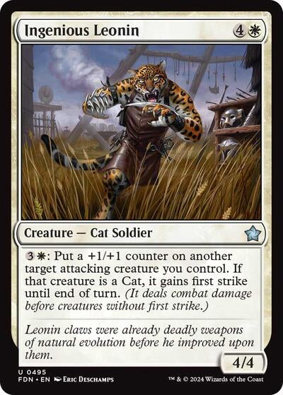 Ingenious Leonin (FDN) #495 Uncommon (Lightly Played) Foundations Magic: The Gathering: 2024