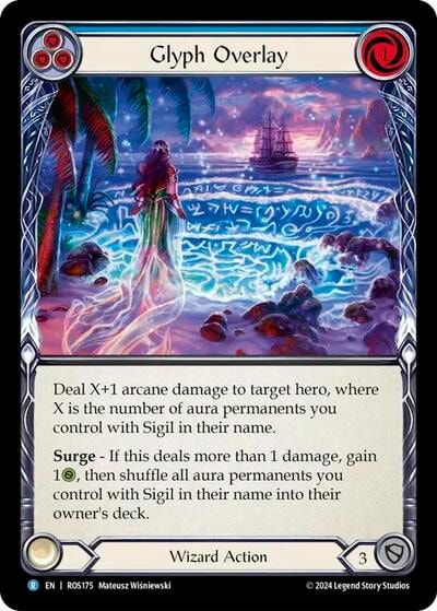 Glyph Overlay (Blue) (ROS) #ROS175 Rare (Rainbow Foil Near Mint) Rosetta Flesh and Blood TCG: 2024