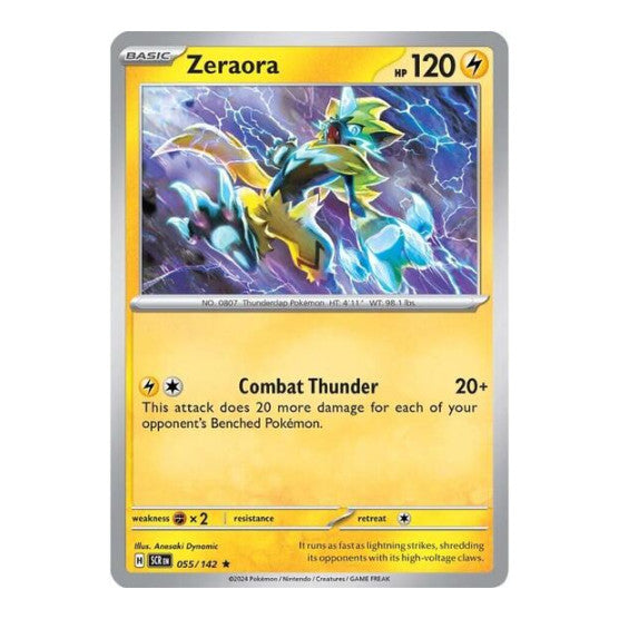 Zeraora - 055/142 (SCR) #055/142 Rare (Holofoil Lightly Played) SV07: Stellar Crown Pokemon: 2024