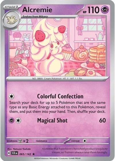 Alcremie (SCR) #065/142 Rare (Reverse Holofoil Moderately Played) SV07: Stellar Crown Pokemon: 2024
