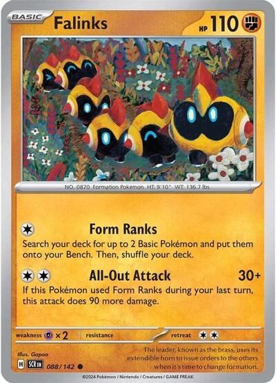 Falinks (SCR) #088/142 Common (Reverse Holofoil Moderately Played) SV07: Stellar Crown Pokemon: 2024