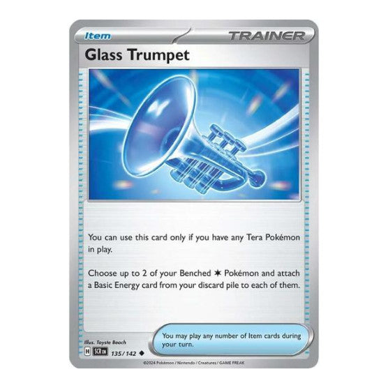 Glass Trumpet (SCR) #135/142 Uncommon (Moderately Played) SV07: Stellar Crown Pokemon: 2024