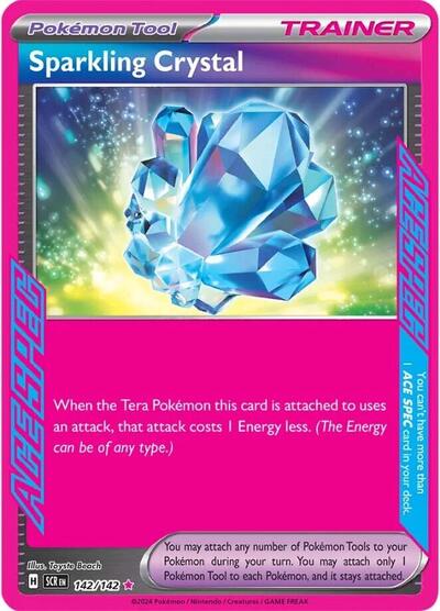 Sparkling Crystal (SCR) #142/142 ACE SPEC Rare (Holofoil Near Mint) SV07: Stellar Crown Pokemon: 2024