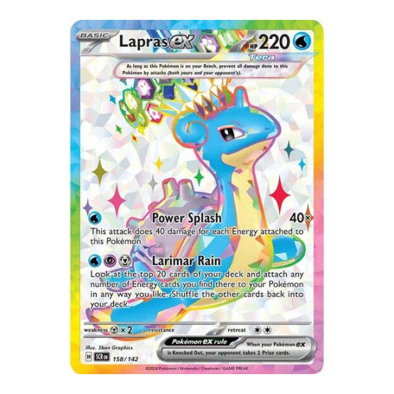 Lapras ex - 158/142 (SCR) #158/142 Ultra Rare (Holofoil Near Mint) SV07: Stellar Crown Pokemon: 2024