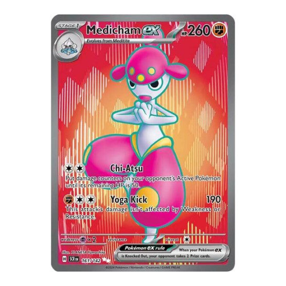 Medicham ex - 161/142 (SCR) #161/142 Ultra Rare (Holofoil Near Mint) SV07: Stellar Crown Pokemon: 2024