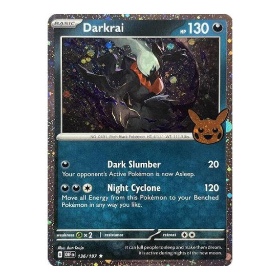 Darkrai (Cosmos Holo) (TTBB24) #136/197 Holo Rare (Holofoil Lightly Played) Trick or Trade BOOster Bundle 2024 Pokemon: 2024