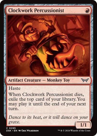 Clockwork Percussionist 0295 (DSK) #295 Common (Lightly Played) Duskmourn: House of Horror Magic: The Gathering: 2024