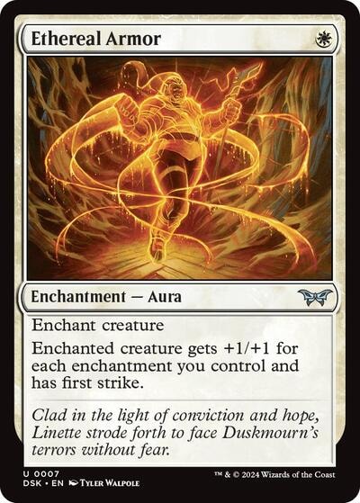 Ethereal Armor (DSK) #7 Uncommon (Lightly Played) Duskmourn: House of Horror Magic: The Gathering: 2024