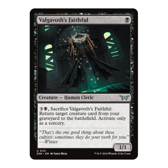 Valgavoths Faithful (DSK) #121 Uncommon Duskmourn: House of Horror Magic: The Gathering: 2024