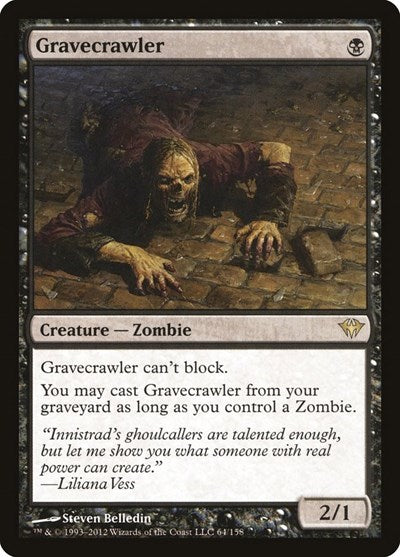 Gravecrawler (DKA) #64 Rare (Moderately Played) Dark Ascension Magic: The Gathering: 2012