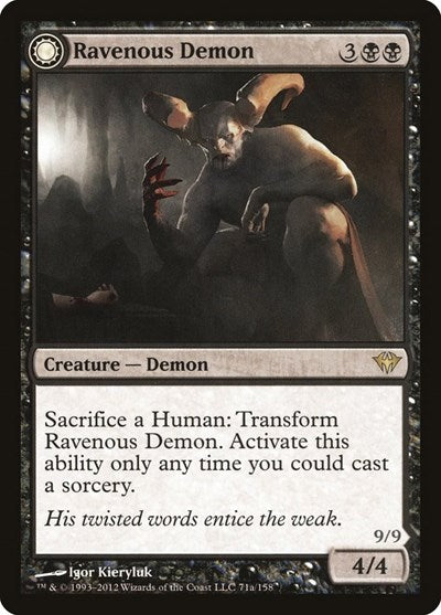 Ravenous Demon (DKA) #71 Rare (Near Mint) Dark Ascension Magic: The Gathering: 2012