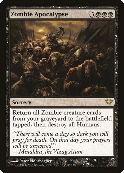 Zombie Apocalypse (DKA) #80 Rare (Moderately Played) Dark Ascension Magic: The Gathering: 2012