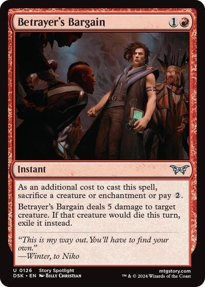 Betrayers Bargain (DSK) #126 Uncommon (Lightly Played) Duskmourn: House of Horror Magic: The Gathering: 2024