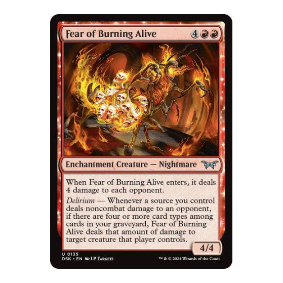 Fear of Burning Alive (DSK) #135 Uncommon Duskmourn: House of Horror Magic: The Gathering: 2024