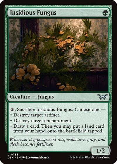 Insidious Fungus (DSK) #186 Uncommon (Lightly Played) Duskmourn: House of Horror Magic: The Gathering: 2024