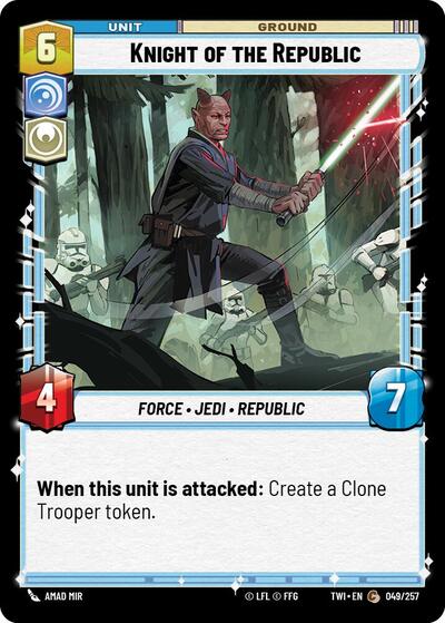 Knight of the Republic (TWI) #049/257 Common (Near Mint) Twilight of the Republic Star Wars: Unlimited: 2024