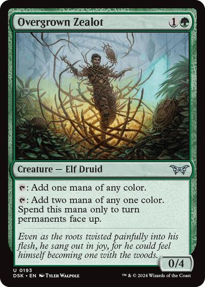 Overgrown Zealot (DSK) #193 Uncommon (Lightly Played) Duskmourn: House of Horror Magic: The Gathering: 2024