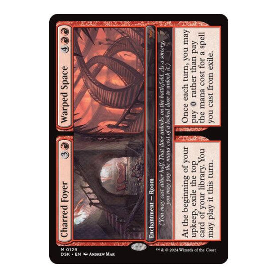 Charred Foyer Warped Space (DSK) #129 Mythic Rare (Near Mint) Duskmourn: House of Horror Magic: The Gathering: 2024