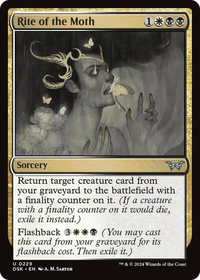 Rite of the Moth (DSK) #229 Uncommon Duskmourn: House of Horror Magic: The Gathering: 2024