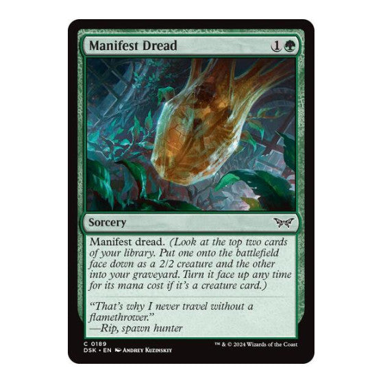 Manifest Dread (DSK) #189 Common Duskmourn: House of Horror Magic: The Gathering: 2024