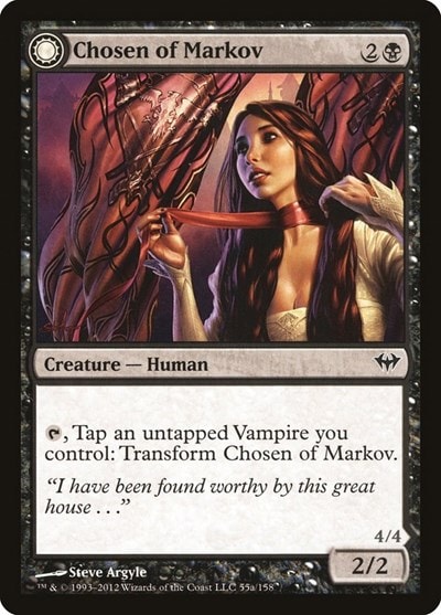 Chosen of Markov (DKA) #55 Common (Lightly Played) Dark Ascension Magic: The Gathering: 2012