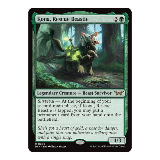 Kona Rescue Beastie 0299 (DSK) #299 Rare (Foil Near Mint) Duskmourn: House of Horror Magic: The Gathering: 2024