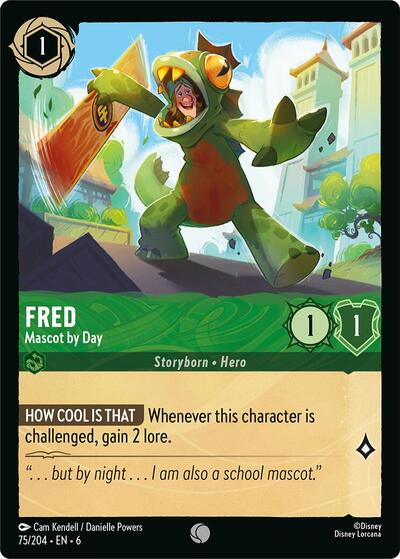 Fred Mascot by Day (6) #75/204 Common (Near Mint) Azurite Sea Disney Lorcana: 2024