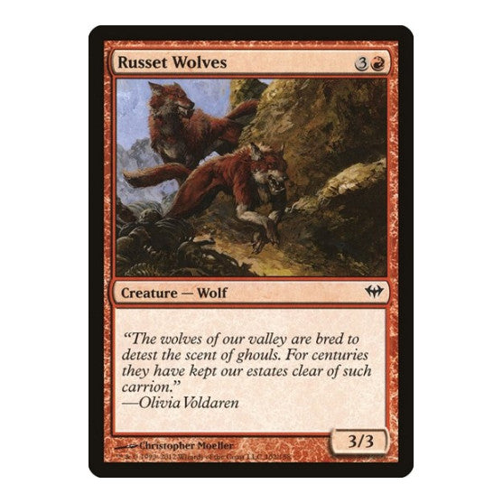 Russet Wolves (DKA) #102 Common (Moderately Played) Dark Ascension Magic: The Gathering: 2012