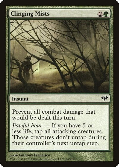 Clinging Mists (DKA) #109 Common (Lightly Played) Dark Ascension Magic: The Gathering: 2012
