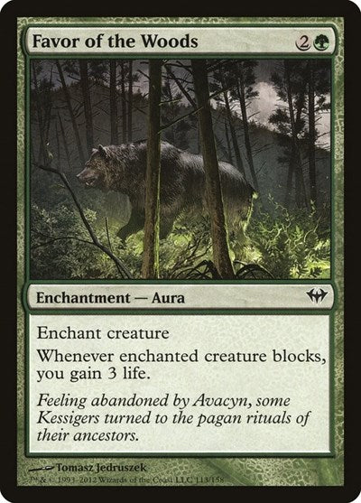 Favor of the Woods (DKA) #113 Common (Foil Lightly Played) Dark Ascension Magic: The Gathering: 2012