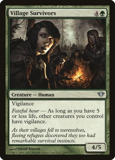 Village Survivors (DKA) #130 Uncommon (Lightly Played) Dark Ascension Magic: The Gathering: 2012
