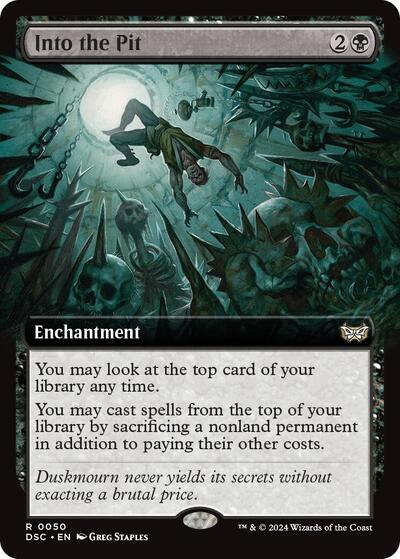 Into the Pit Extended Art (DSC) #50 Rare (Lightly Played) Commander: Duskmourn: House of Horror Magic: The Gathering: 2024