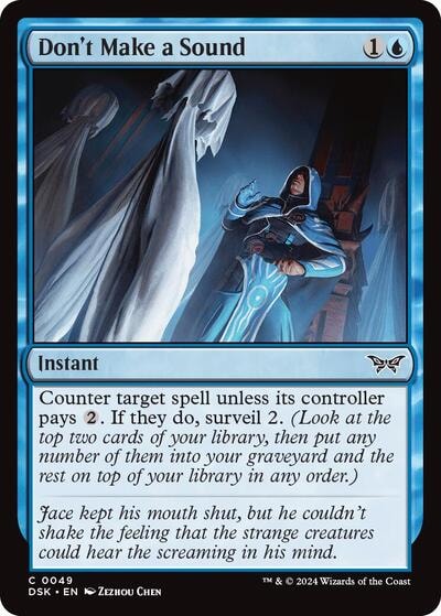 Dont Make a Sound (DSK) #49 Common Duskmourn: House of Horror Magic: The Gathering: 2024